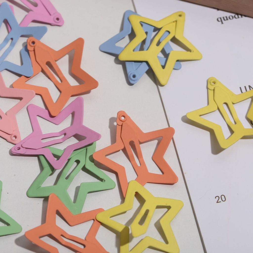 50 Pcs Y2K Star Hair Clips Snap Hair Accessories Non Slip Clips For Girls Women Multiple Colors Metal Hair Barrettes Hairpins Quality