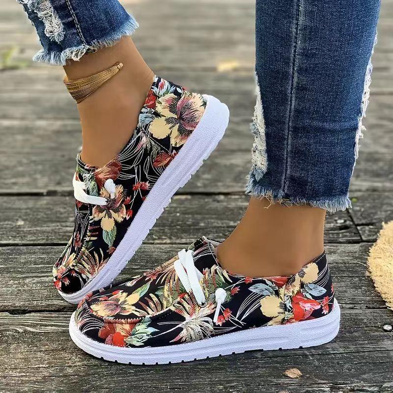 Fashion Lazy Shoes 2025 New Thick Baseplate Shoe Lace-up Low-top Women's Foreign Trade Large Size Fashion Sports Leisure Shoes