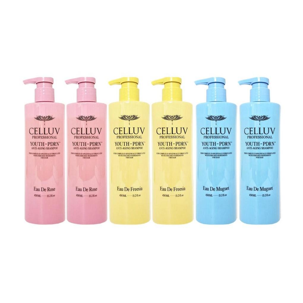 

Celeb Professional Youth PDRN Shampoo 450 6ea Eau de Muguet / Rose / Freesia Scent Celeb Shampoo 450 Freesia 2+Rose 2+Muge 2