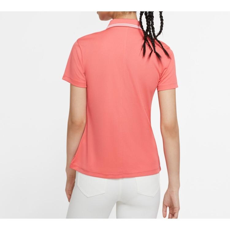 Nike Polo Shirts Women's Mysterious Ash Red Polo Collar Moderate Straight Fit BV0218-814