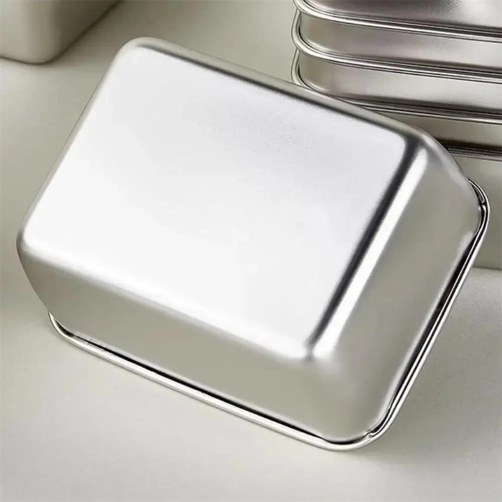 Stainless Steel Food Storage Serving Trays Rectangle Sausage Noodles Fruit Dish with Cover Home Kitchen Organizers Food Containe