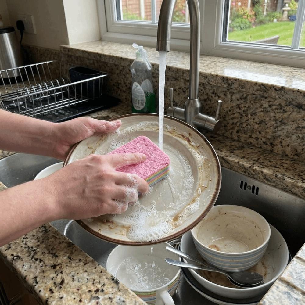 Strong Absorbent Dish Towels Non-stick Oil Scouring Pad Rainbow Colors Wipe Cloth Kitchen Use