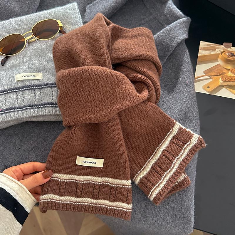 Winter Luxury Design Women Warm Knitted  Wool Scarf Solid Thicken Shawl Soft Cashmere Scarves Pashmina Neckerchief Blanket