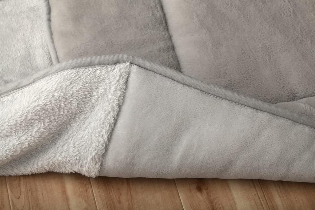 IKEHIKO Kotatsu Futon, Square, Lapierce, Space-Saving, Pearl Gray, Approx. 170 x 170 cm, Solid Color, Soft, Fluffy, Feminine Design #6843119