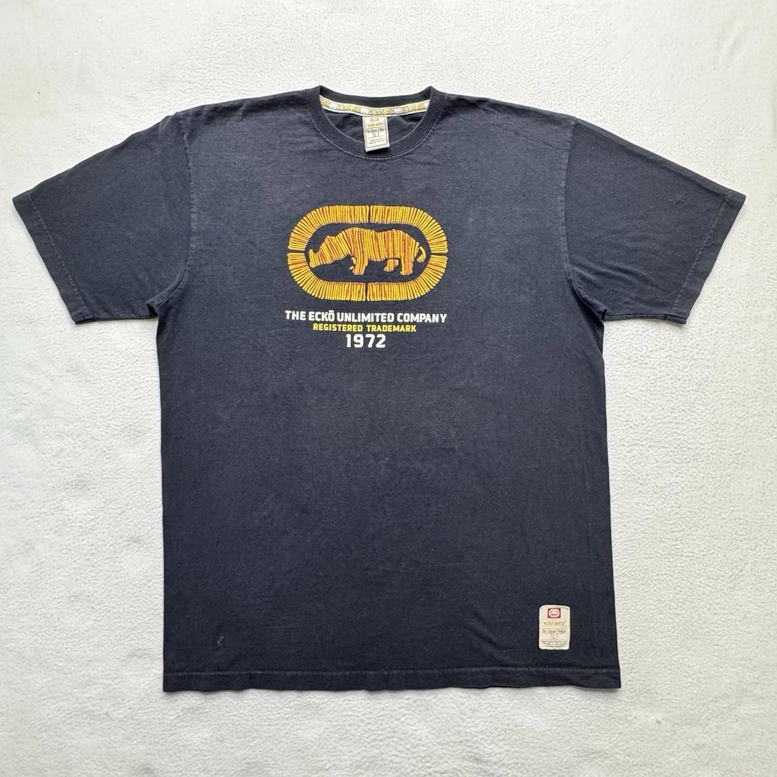 Ecko Unltd. Tee Men s Size L Short Sleeve Puff Print Rhino Y2K Grunge Graffiti M