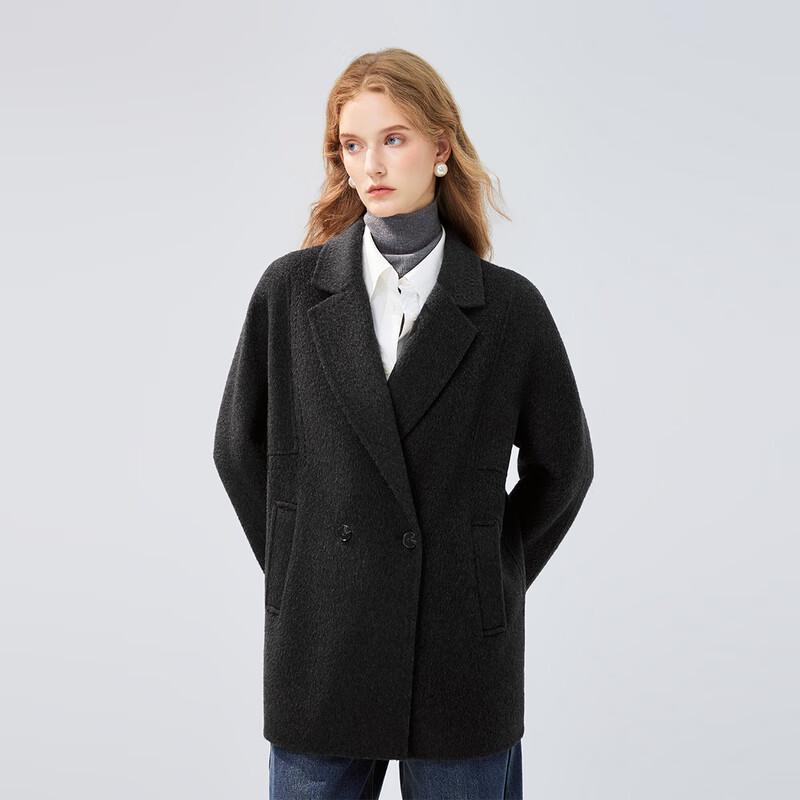 Women's 100% Wool Double-Faced Mid-Length Loose Coat