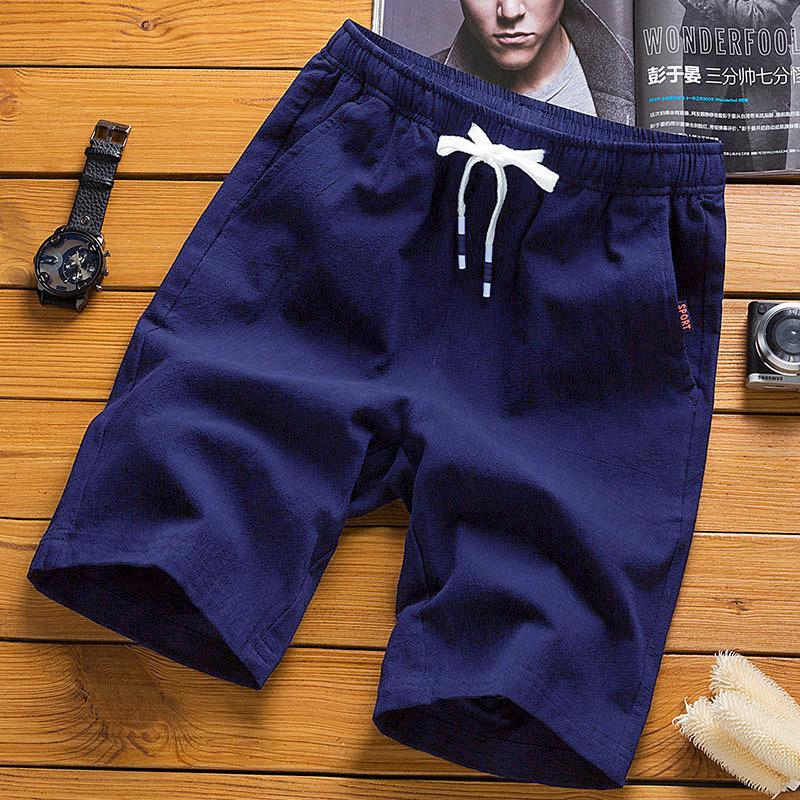 

Summer Ice Silk Five-point Shorts Men s Plus Size Outer Wear Sports Pants Casual Beach Pants Pants XS темно-синього кольору