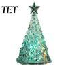 Decorative Tree for Window Display Glowing Christmas Night Light, Mini Lighted with Star, Indoor Modern Minimalist Atmosphere Faux Crystal Tabletop