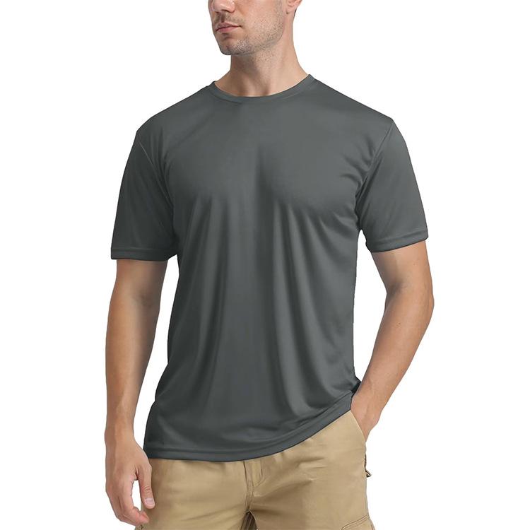 Men's UPF50+ Crew Neck Quick-Dry Sports T-Shirt: European & American Outdoor Spring/Summer Casual Sun Protection