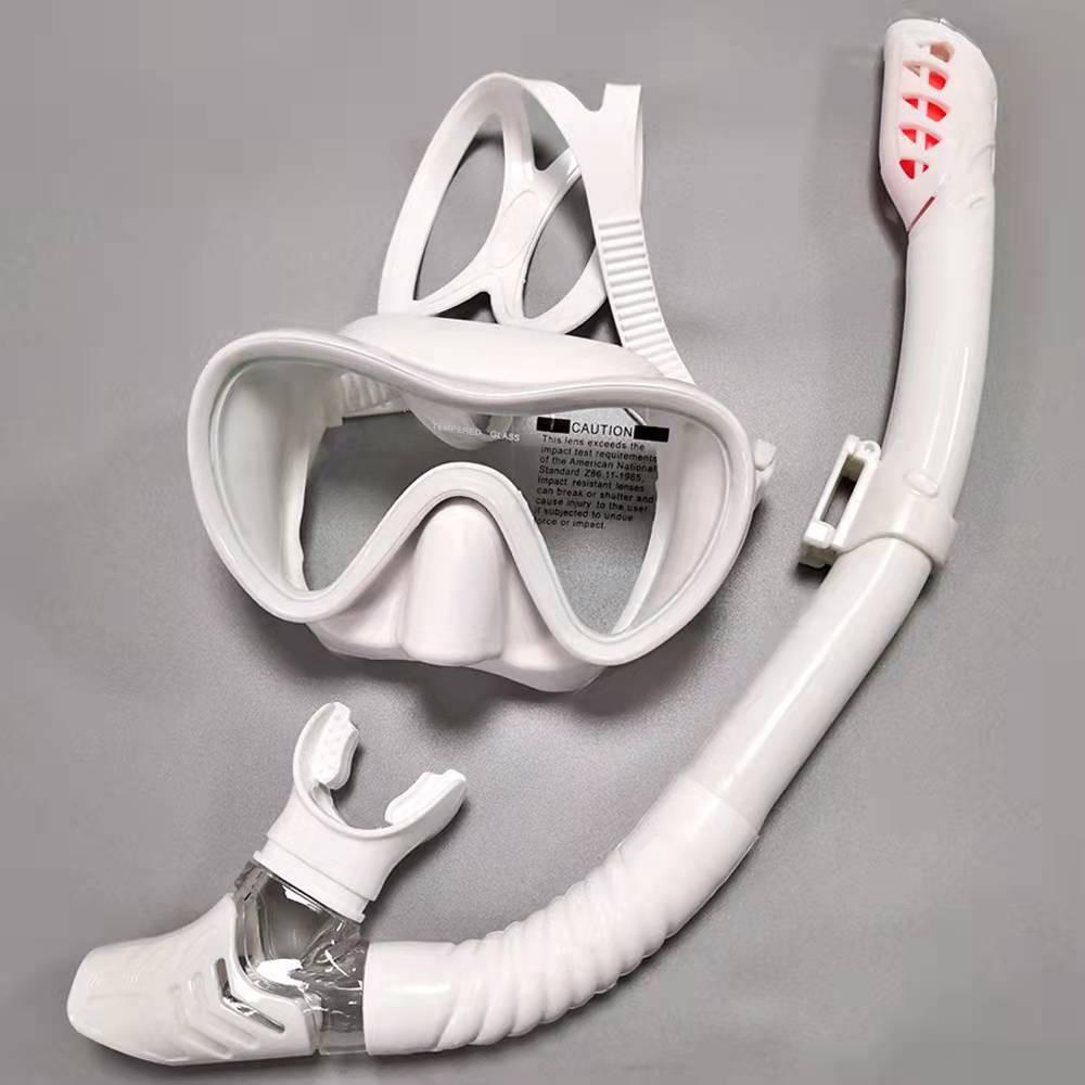 Full Dry Silicone Snorkel Set: Diving Mask, Snorkeling Goggles & Breathing Tube