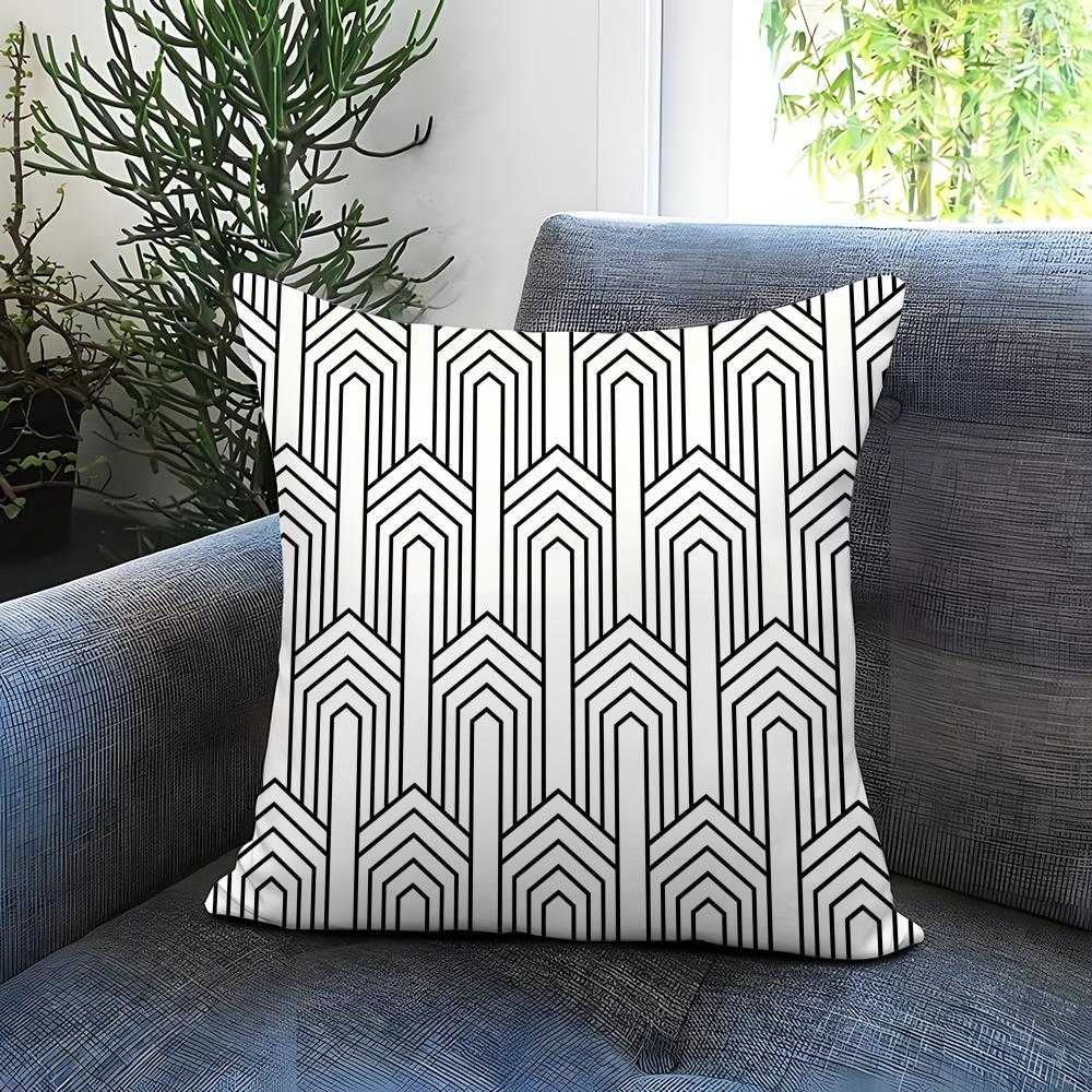 Geometric Patterns Cushion Cover Comfortable Reversible Pillow Cover Ideal For Car Sofa Bedroom & Beyond