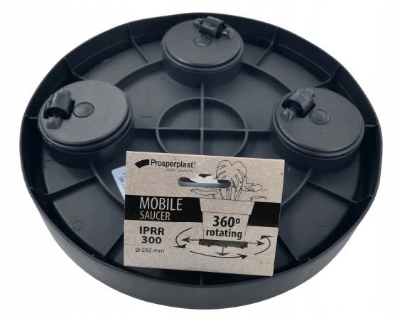 Anthracite flowerpot stand on wheels, 44 cm