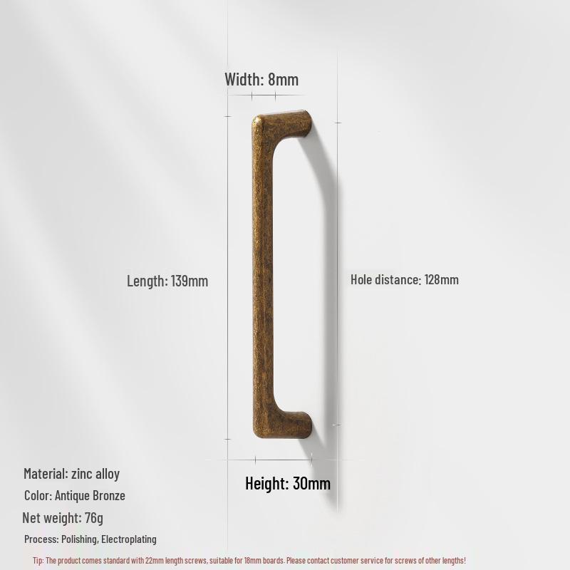 Maniglia per Armadio in Bronzo Retrò Stile Antico per Porte di Cucina e Armadi