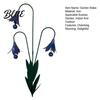 Garden Chimes Outdoor Flower Yard Stake Bells with Triple Bluebells Handmade Metal Art Soft Tone Wind Rustic Decorative Bell