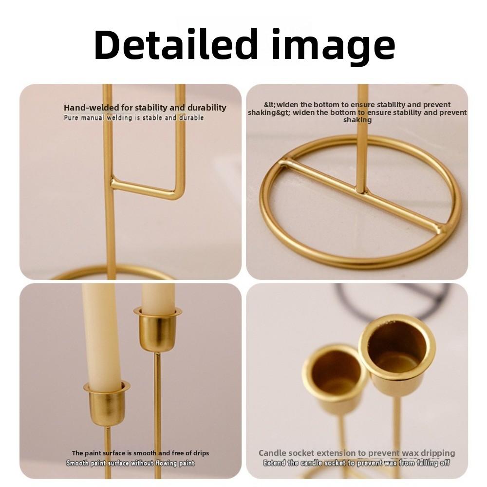 Modern Iron Candle Holder Ornaments Festival Home Decor Candlestick Holder Creative Gift Candle Stick Holder Tray for Friends