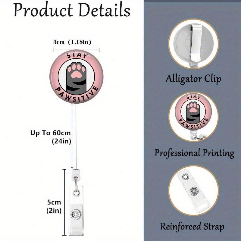 Funny Cat Badge Reel, ID Card Holder, Retractable Badge Holder, Stay Paw-Sitive, ID Holder, Nurse Badge Reel, Teacher Badge, Gift Back To School