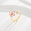 Premium Double Flower Opening Ring Niche Light Luxury Exquisite Index Finger Ring Adjustable Ring