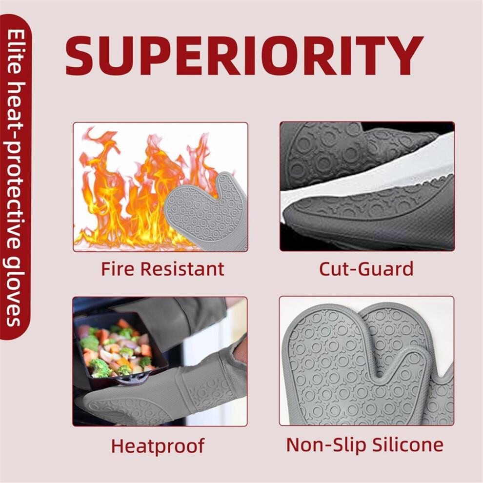 Multifunctional Silicone Oven Gloves Heat- and Waterproof