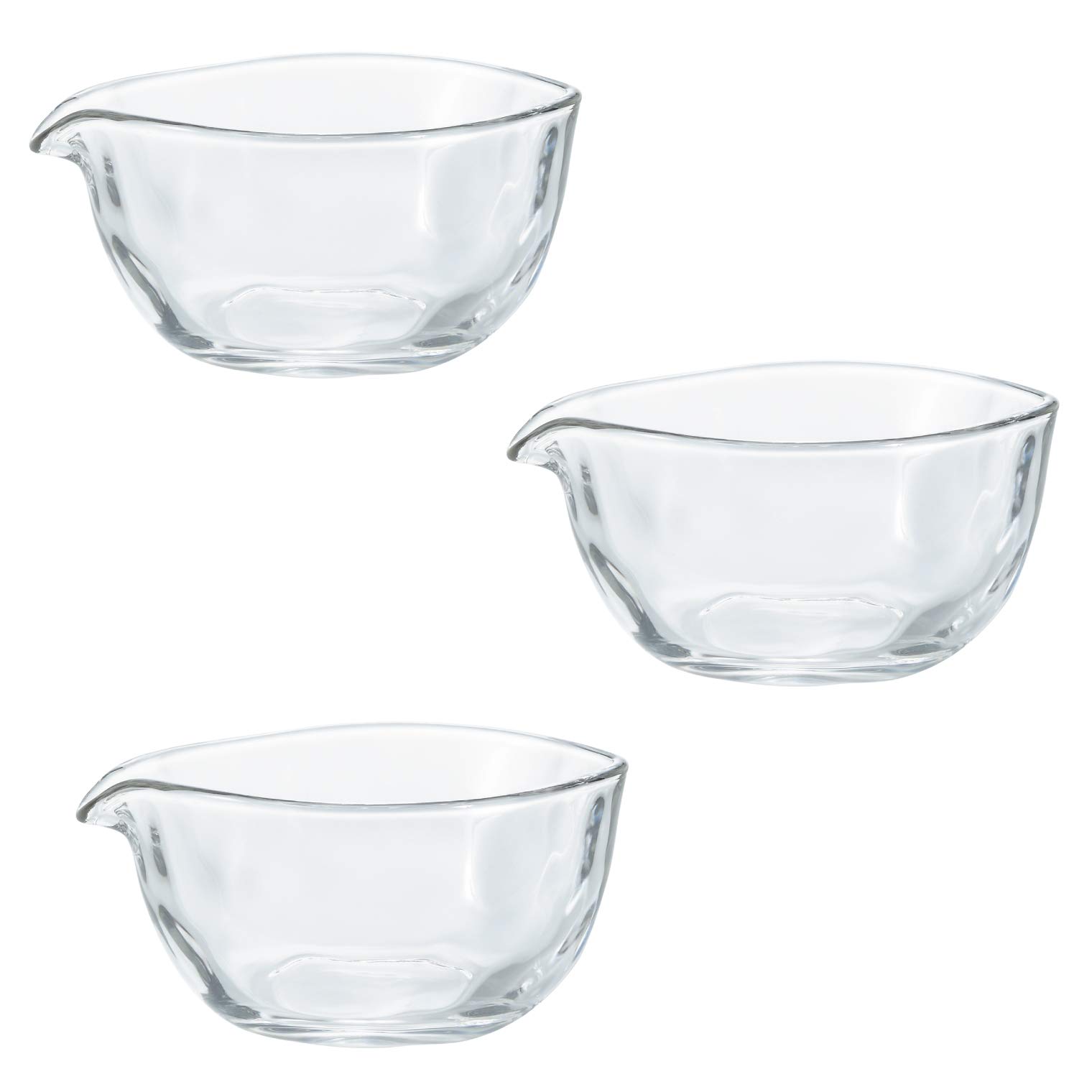 

ADERIA Hand-formed Small Bowls with Spouts, 100ml, Set of 3, Made in Japan, Dishwasher Safe, P6414. Durable, break-resistant, with spouts. Suitable fo