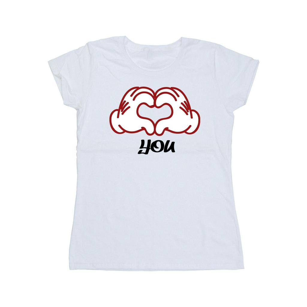 Disney Womens/Ladies Mickey Mouse Love You Hands Cotton T-Shirt