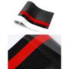 7-Inch Width Gloss Black 5D Carbon Fiber w/Red Rally Stripe Vinyl Graphics Decal