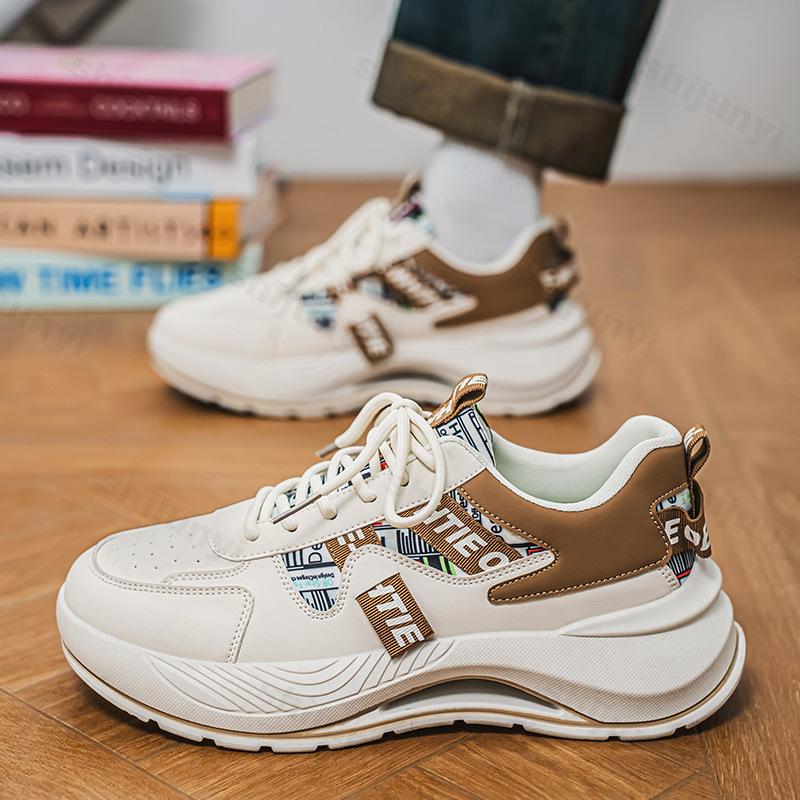 Spring Men Low Top Thick Soled 2026 New Casual Sport Shoes Breathable Height Increasing Lightweight Comfortable Chunky sneakers