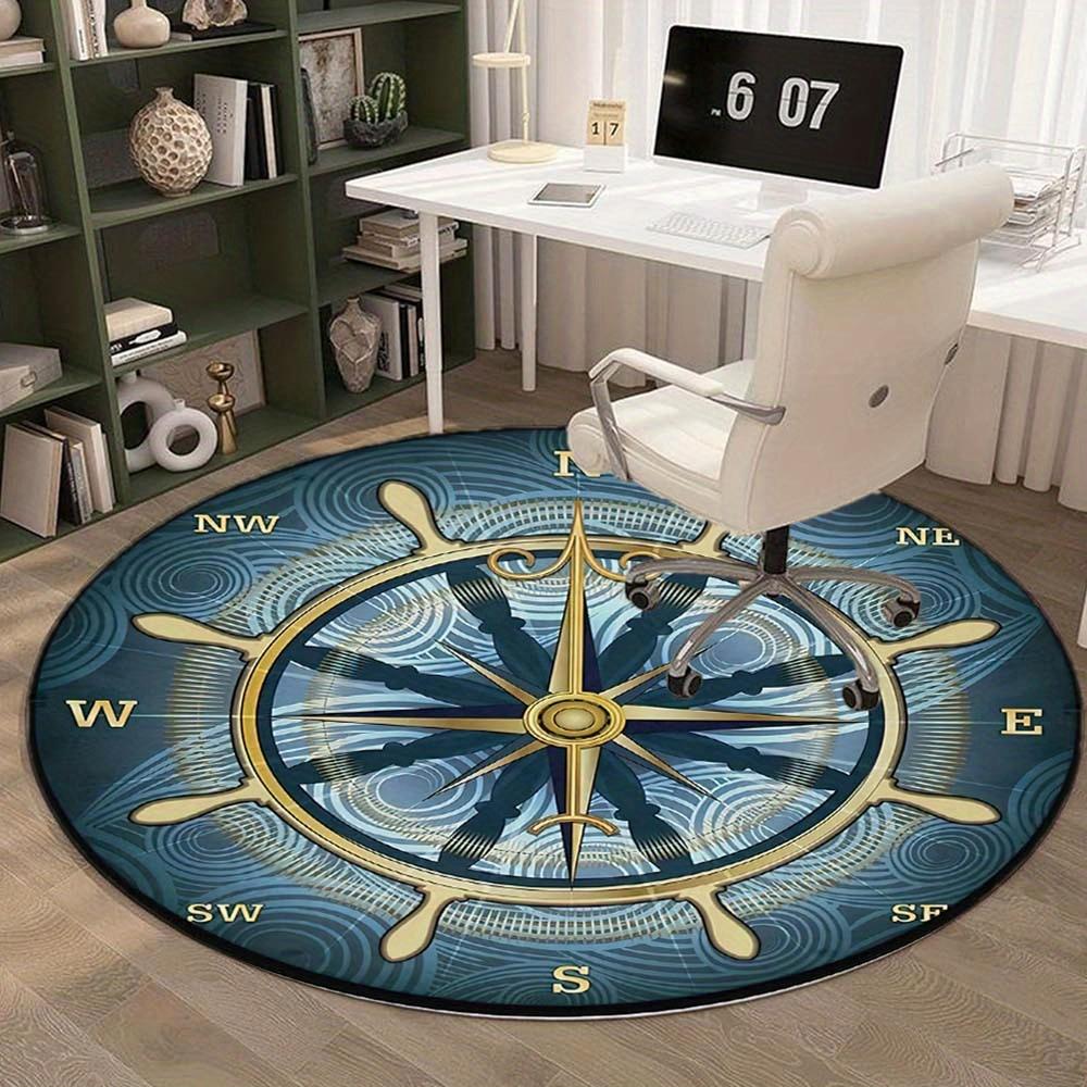 Rudder Round Rug Suitable For Office Reception Office Chair Protection Carpet And Also Suitable For Gifts To Relatives And Friends