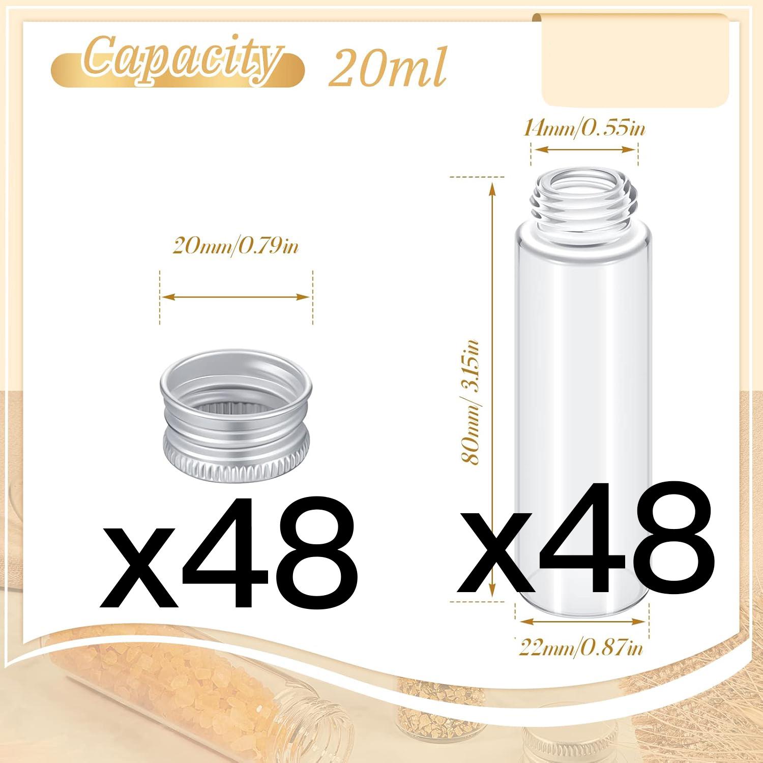 

Tiny Jars with Aluminum Screw Lids 15ml Small Glass Bottles Clear Mini Vials Metal Caps Top Sample Message Bottle Jewelry Beads
