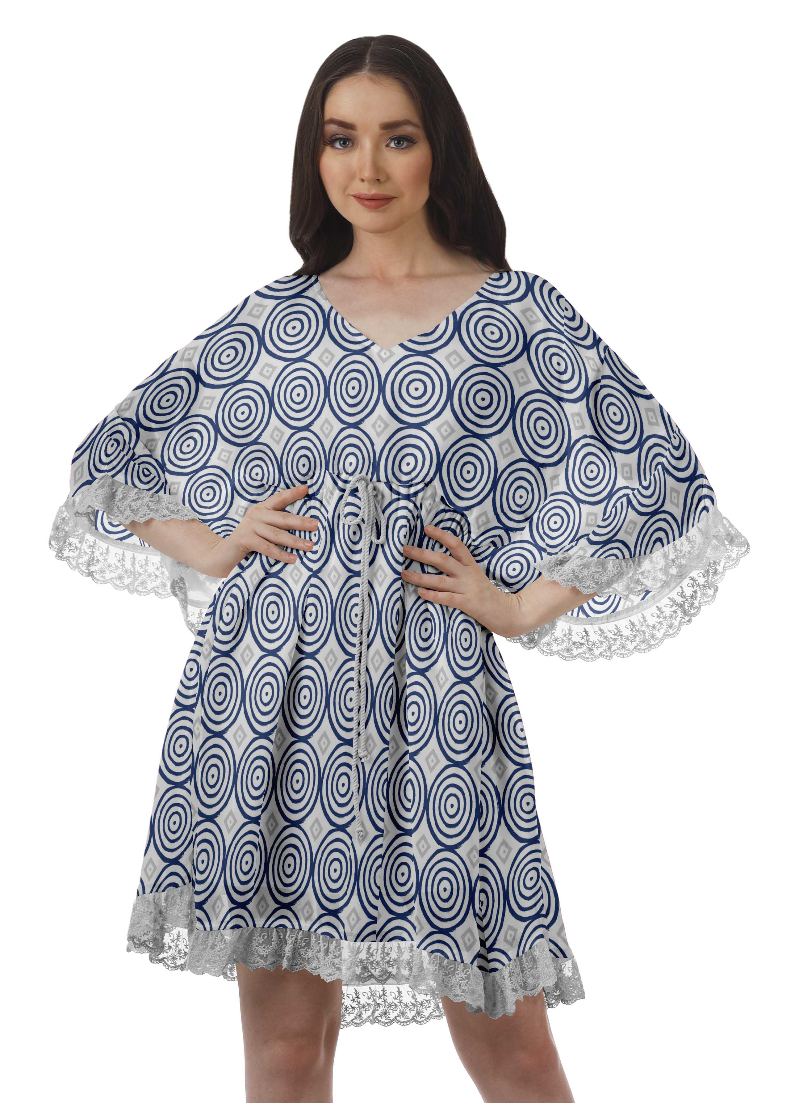 

Жіночі літні сукні Moomaya Cover Plus Size Sexy Mini Dress у кімоно з принтом XS білий