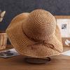 Flat Brim Straw Hat With Butterfly Bow For Sun Protection And Beach Outings