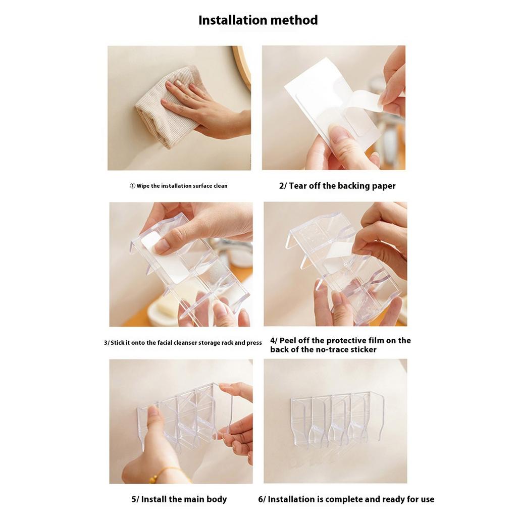 No Drilling Bathroom Organizer With Waterproof Design For Shampoo Cosmetics Storage Plastic Shelf For Toiletries