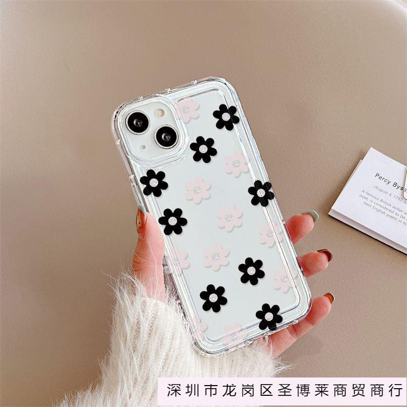 Fresh Flower Apple 15 Mobile Phone Case Iphone14promax Transparent Soft Rubber 13/12/11 All-inclusive Anti-drop XR