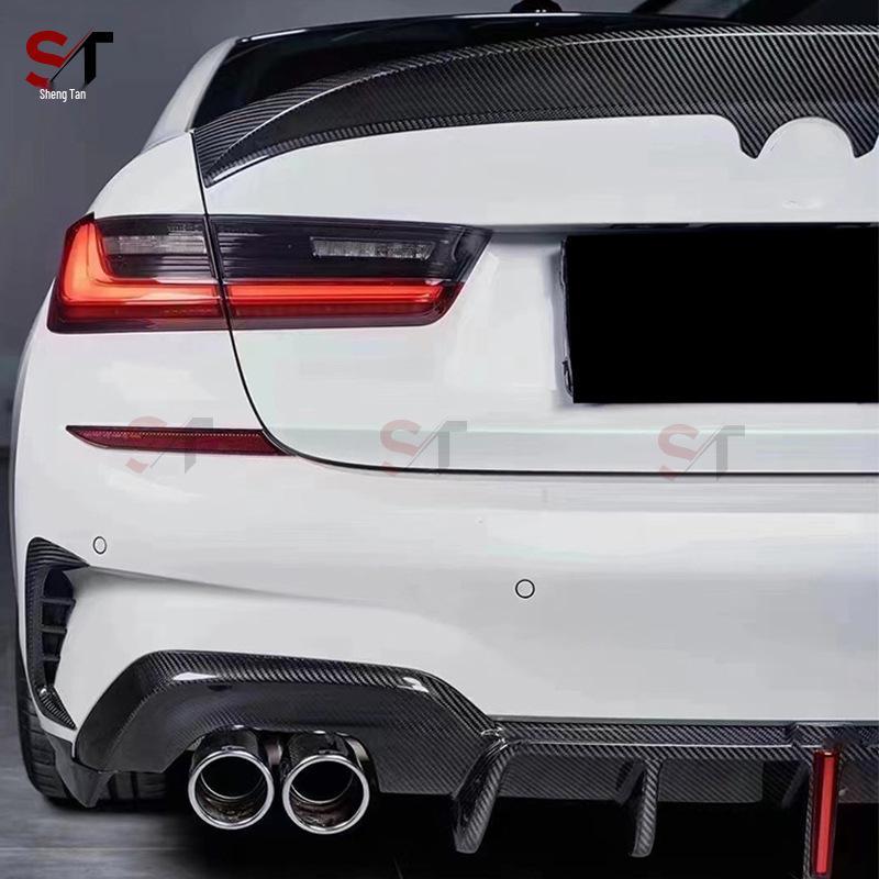 BMW 3 Series G20/G28 Carbon Fiber Rear Diffuser with Corner Extensions & Lights