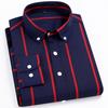 Men‘s Stylish Stretchy Striped Button-Down Shirt - Comfortable Long Sleeve Business & Casual Top - Color Block Design, Spring Summer