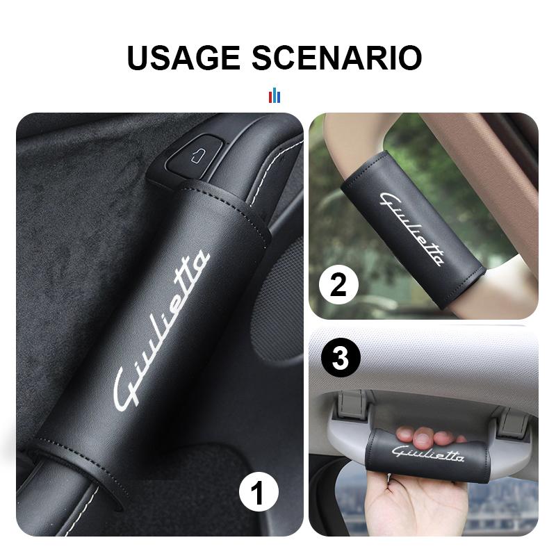 Car Interior Car Roof/Door Handle Leather Protective Cover Auto Accessories For Alfa Romeo Giulietta GT 159 147 156 Mito BreraMX1