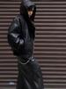 Men's Trendy Black PU Leather Hooded Jacket with Oblique Zipper - Korean Style for Spring and Autumn