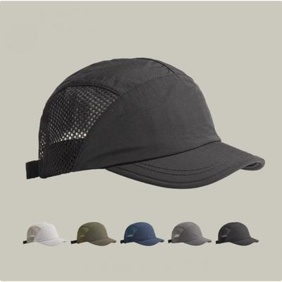 Vintage Baseballkappe mit kurzem Schirm, einfarbig, aus Nylon-Netzgewebe, Unisex, für Outdoor-Sport, Laufen, Radfahren, Mode