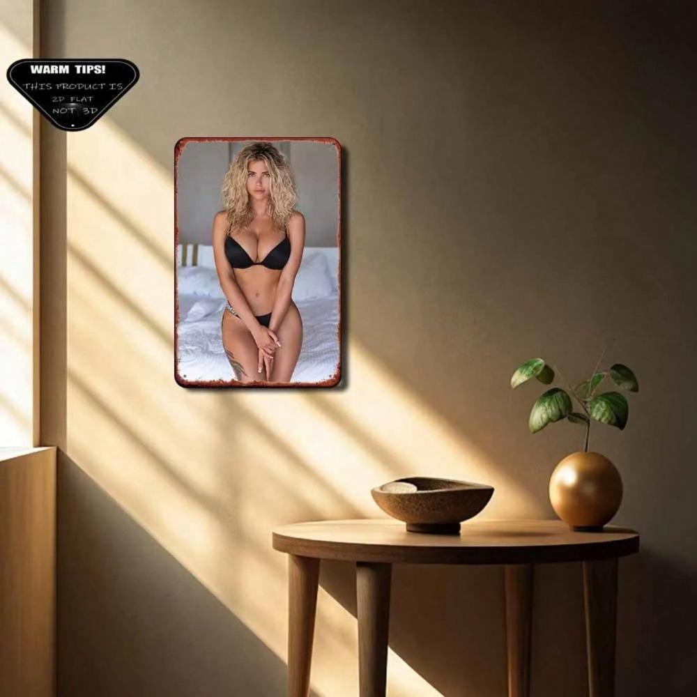 Vintage Sexy Lady Metal Tin Sign Retro Bedroom Wall Art Home Decor