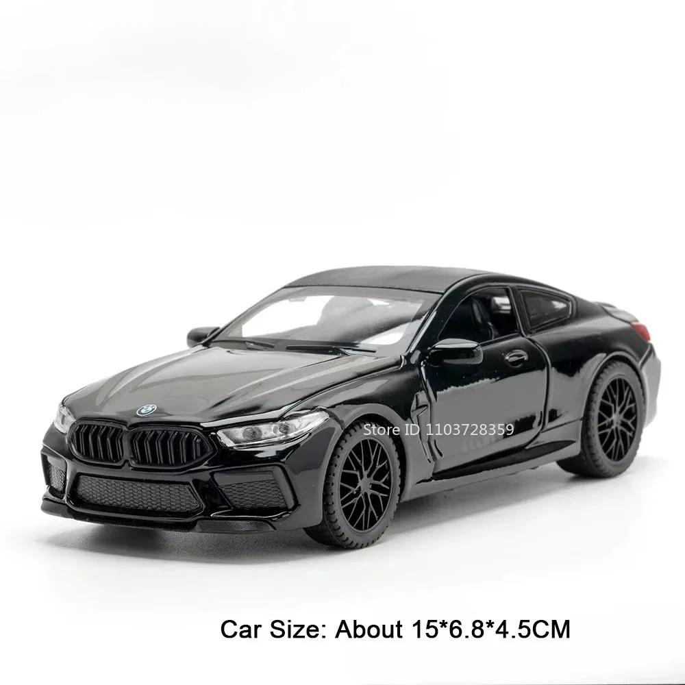 1:32 Scale M8 Model Toy Miniature Supercars Alloy Diecast Sports Cars Sound Light Doors Opened Pull Back Ornament for Kids Gifts