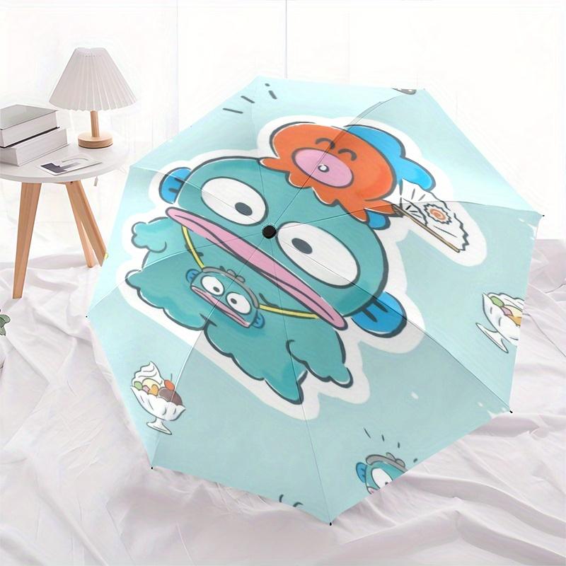 Cute character,Kawaii design Automatic Folding Umbrella Simple 8 Rib Design, Bright Cartoon Pattern, Durable Iron Frame, Suitable For Travel