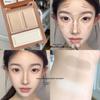 HERORANGE Three-Color Contour & Highlight Palette – Matte Nose Shadow Powder in Warm Gray Brown for Women, Autumn and Winter.