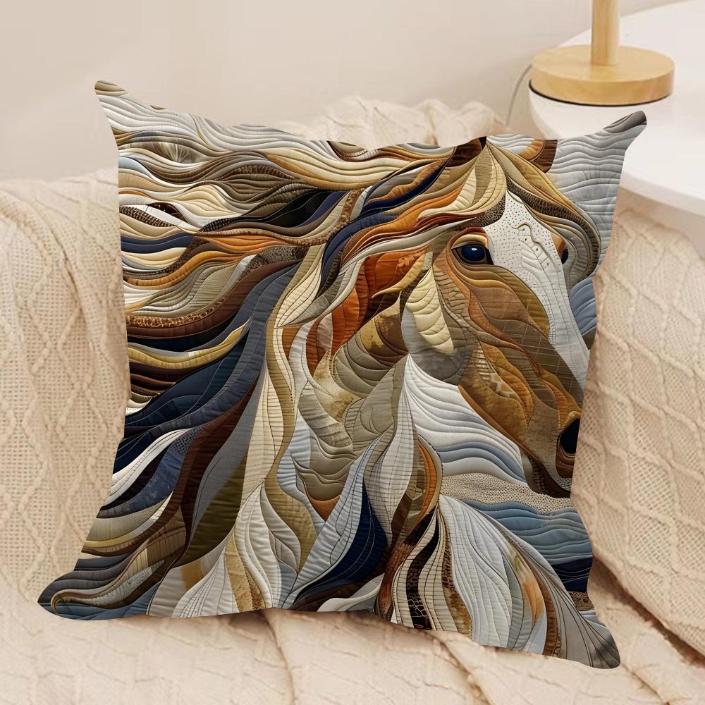 Printing Stylish Horse Cushion Cover Soft Plush Fabric DoubleSided Printed Cushion Covers for All Seasons Home Decor