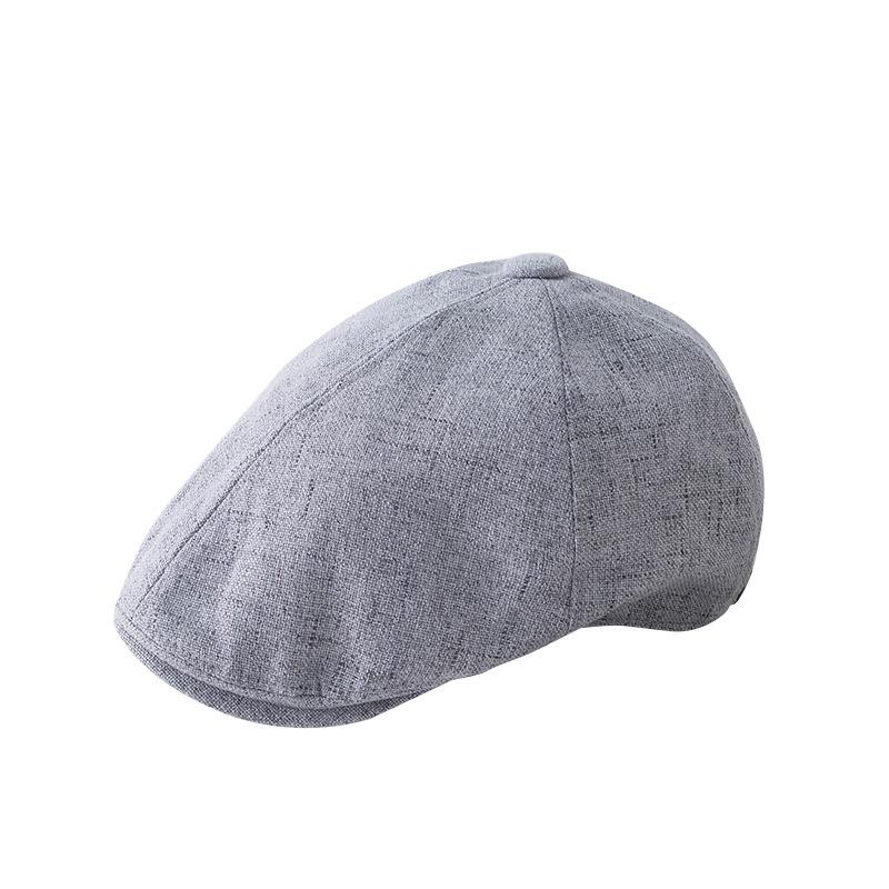 Korean Style Summer Linen Retro Beret for Women & Men - Versatile Thin Duckbill Hat, Trendy for Autumn & Winter