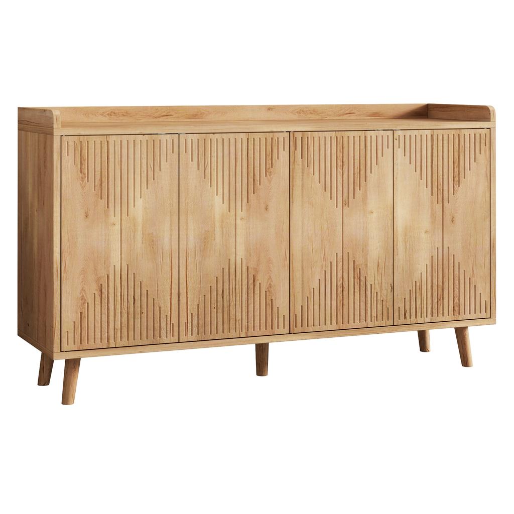Mobile da cucina, Credenza con 4 ante e ripiani regolabili, Mobile contenitore per sala da pranzo e soggiorno, 140 x 40 x 84 cm