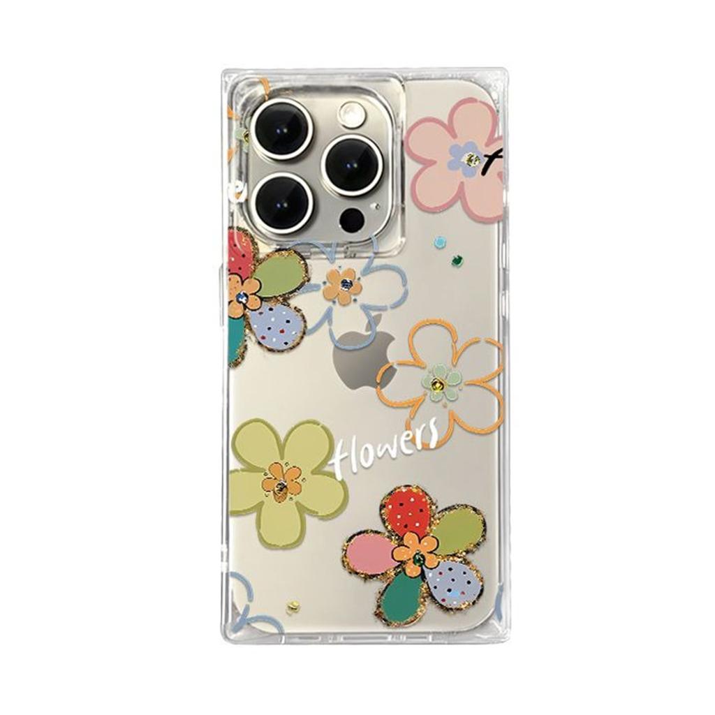 Ice Crystal Cube Transparent Mobile Phone Case Ultra-thin Transparent Airbag Anti-fall Mobile Phone Case Fashionable and Cute Trend