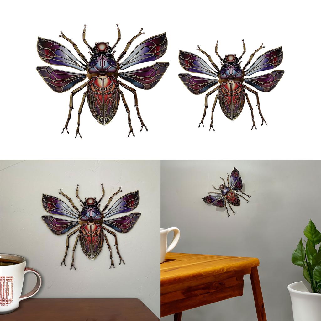 Metall Biller Dekor Innendørs Utendørs Veggdekor Biller Ornamenter Veggskulpturer Hengende Dekorasjon for Hage Gård Hjem