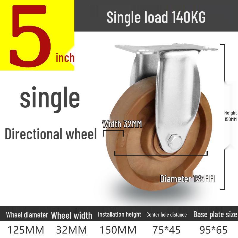 3 to 5 Inch High-Temperature Resistant Swivel Casters with Glass Fiber Bakelite for Oven Carts (Up to 300°)