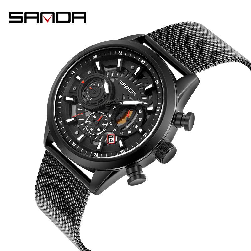 Sanda Men’s Six-Hand Waterproof Casual Business Watch - Korean Style Fashion Trend