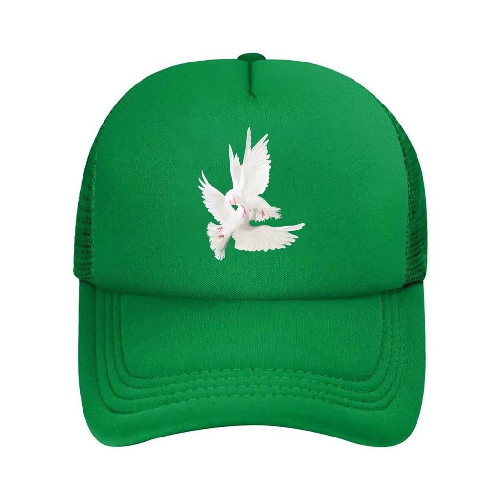 Graceful White Doves in Flight Artistic Rendering Mesh Baseball Cap
