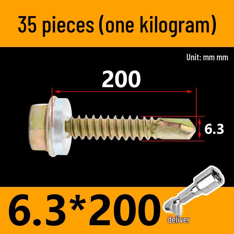 KI9S Stainless Steel Self-Drilling Hex Screw for Tile & Iron, M4